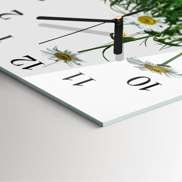 Wanduhr aus glas Gänseblümchen