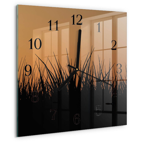 Wanduhr aus glas Gras