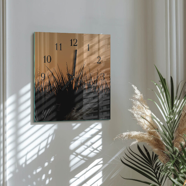 Wanduhr aus glas Gras
