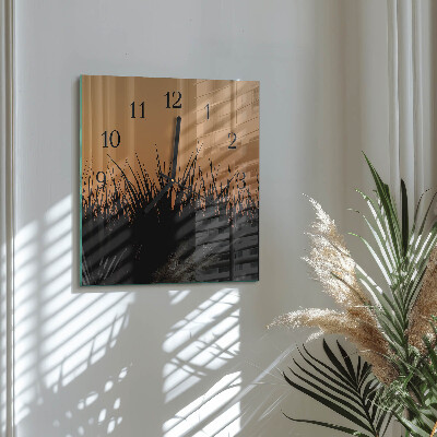 Wanduhr aus glas Gras