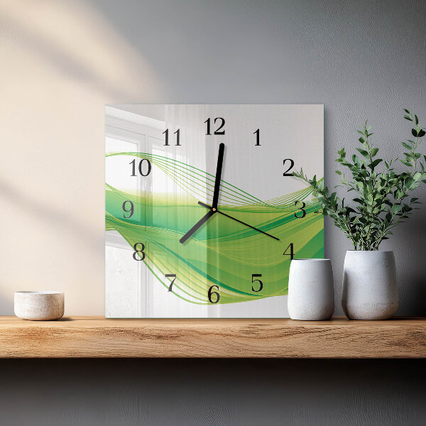 Wanduhr aus glas Abstrakte Linien