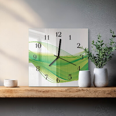 Wanduhr aus glas Abstrakte Linien