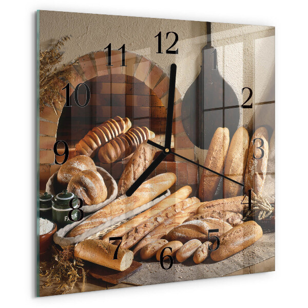 Wanduhr aus glas Brot