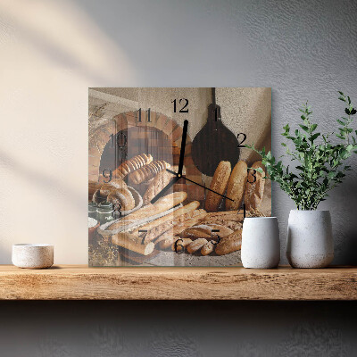 Wanduhr aus glas Brot