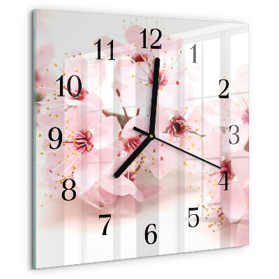 Wanduhr aus glas Blumen