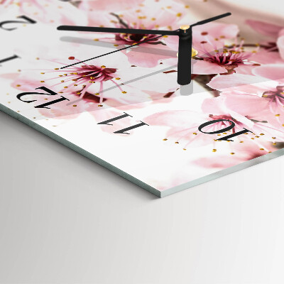 Wanduhr aus glas Blumen