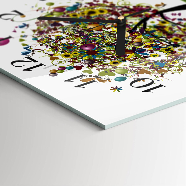 Wanduhr aus glas Bunter Baum