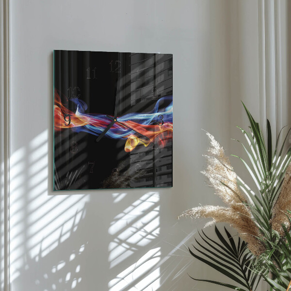 Wanduhr aus glas Abstrakter Rauch