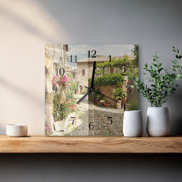 Wanduhr aus glas Blumenallee