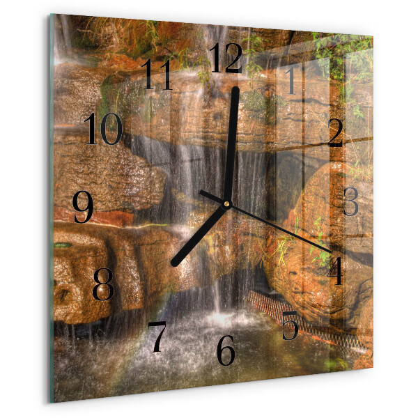 Wanduhr aus glas Wasserfall