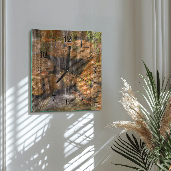 Wanduhr aus glas Wasserfall