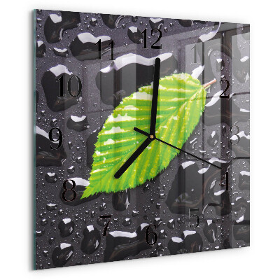 Wanduhr aus glas Blatt