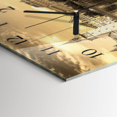 Wanduhr aus glas Sepia Castle