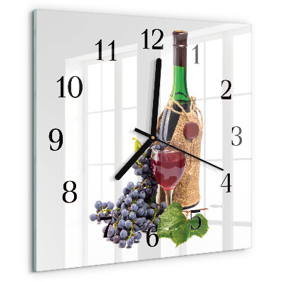 Wanduhr aus glas Trauben für Wein