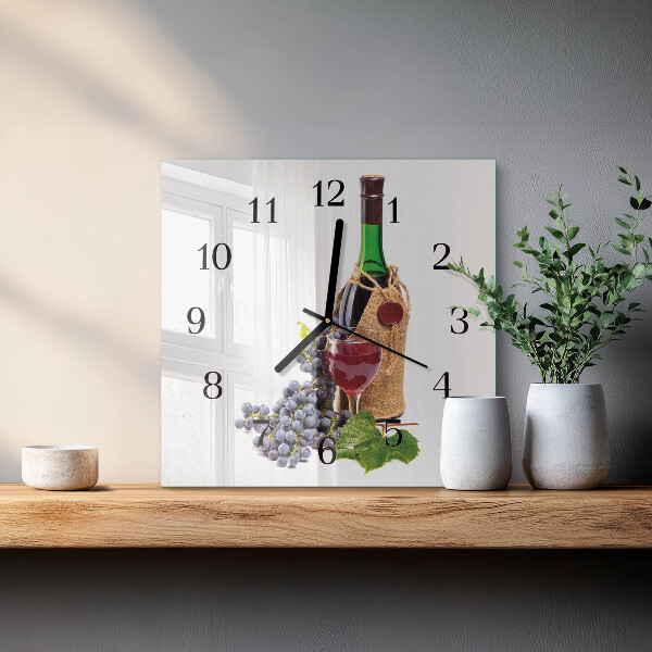Wanduhr aus glas Trauben für Wein