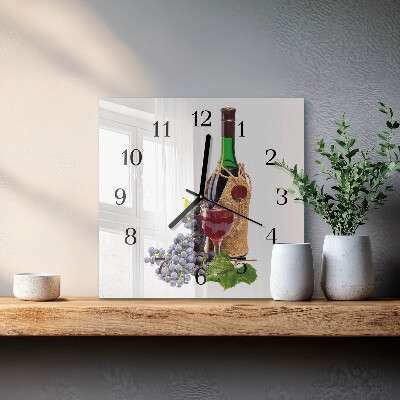 Wanduhr aus glas Trauben für Wein