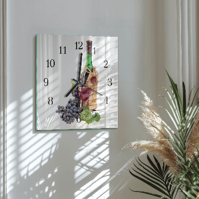 Wanduhr aus glas Trauben für Wein