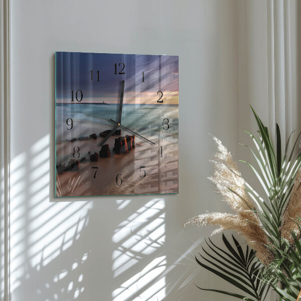 Wanduhr aus glas Strand Meer