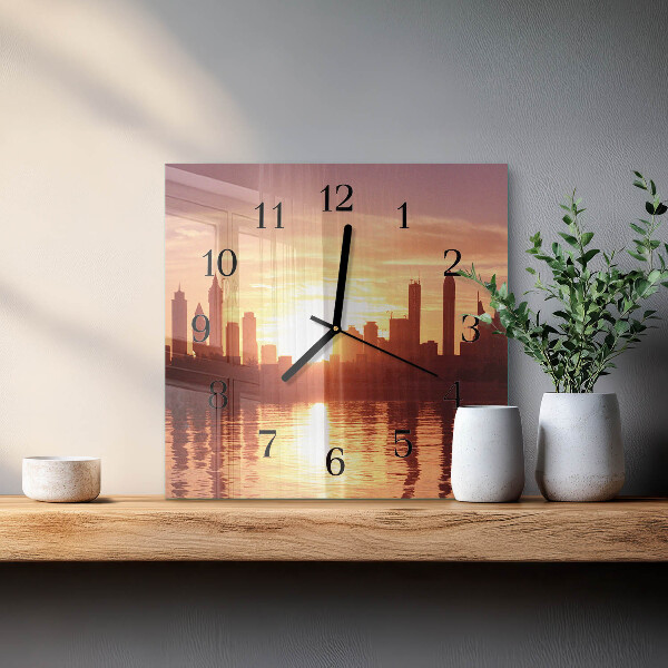 Wanduhr aus glas Horizont