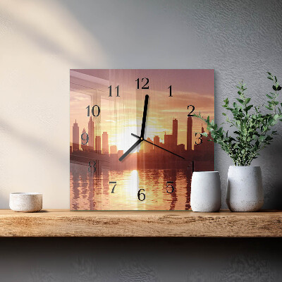 Wanduhr aus glas Horizont