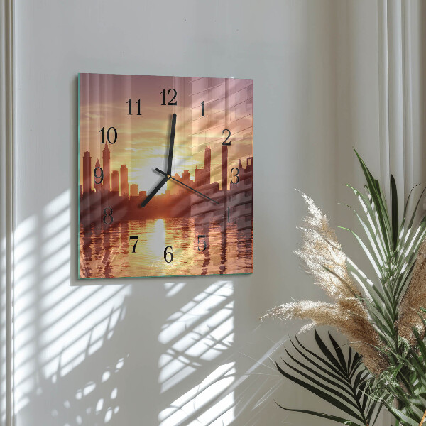 Wanduhr aus glas Horizont