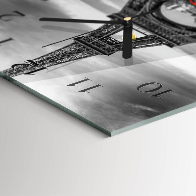 Wanduhr aus glas Eiffelturm-Auto
