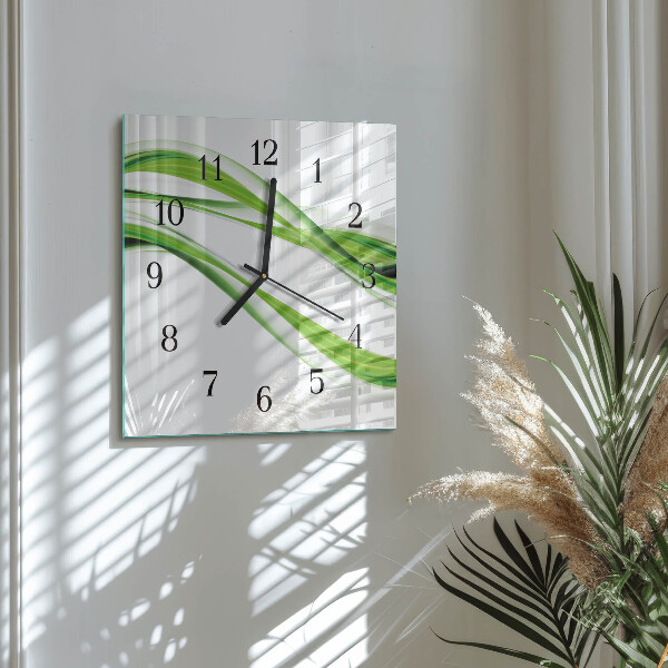 Wanduhr aus glas Abstrakte Linien