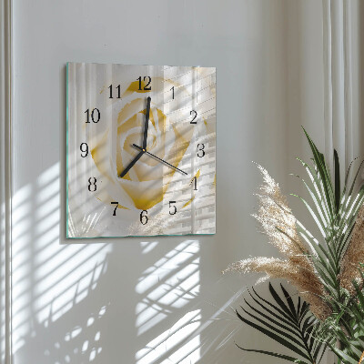 Wanduhr aus glas Rose
