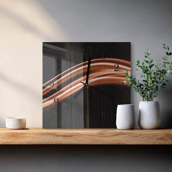 Wanduhr aus glas Abstrakte Linien