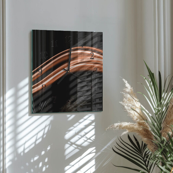 Wanduhr aus glas Abstrakte Linien