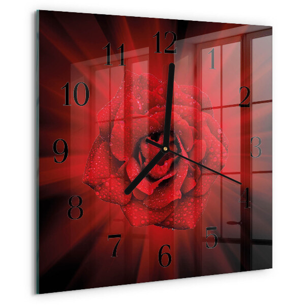 Wanduhr aus glas Rose