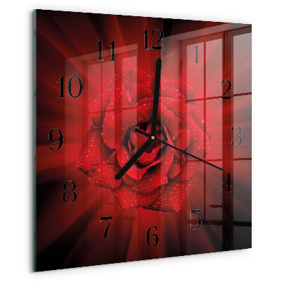Wanduhr aus glas Rose