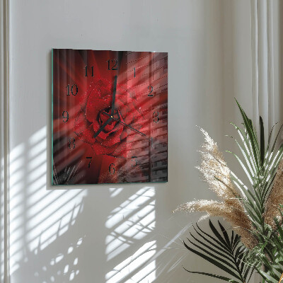 Wanduhr aus glas Rose