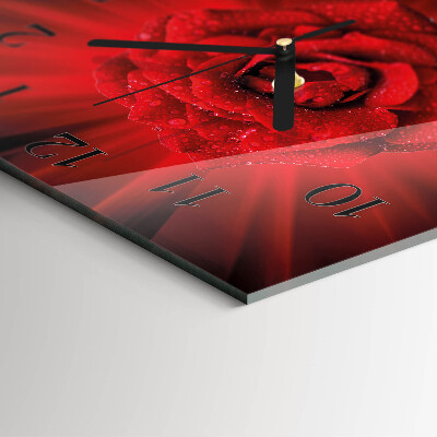Wanduhr aus glas Rose