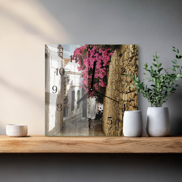 Wanduhr aus glas Blumenallee
