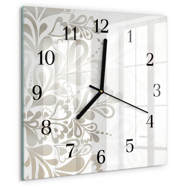 Wanduhr aus glas Blumenkunst