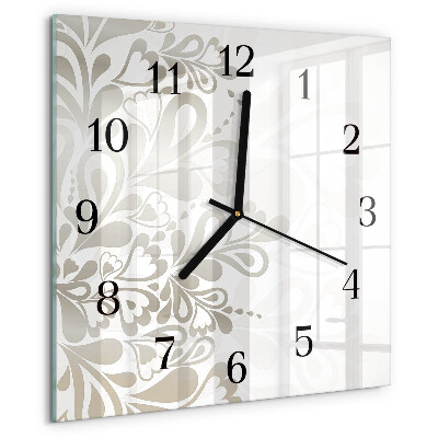 Wanduhr aus glas Blumenkunst