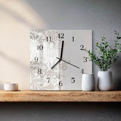 Wanduhr aus glas Blumenkunst