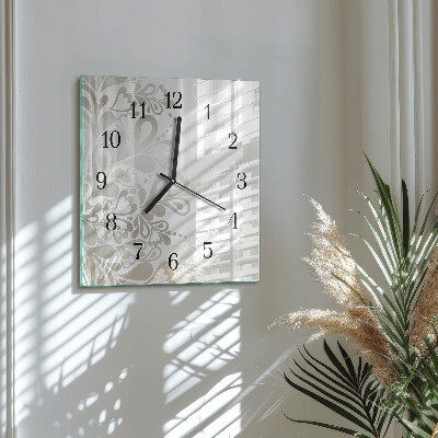 Wanduhr aus glas Blumenkunst