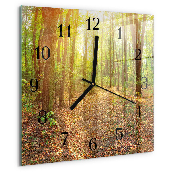 Wanduhr aus glas Waldweg