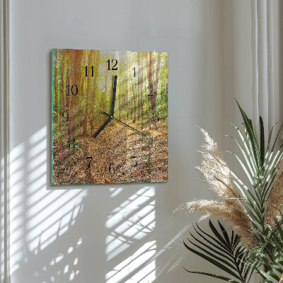 Wanduhr aus glas Waldweg