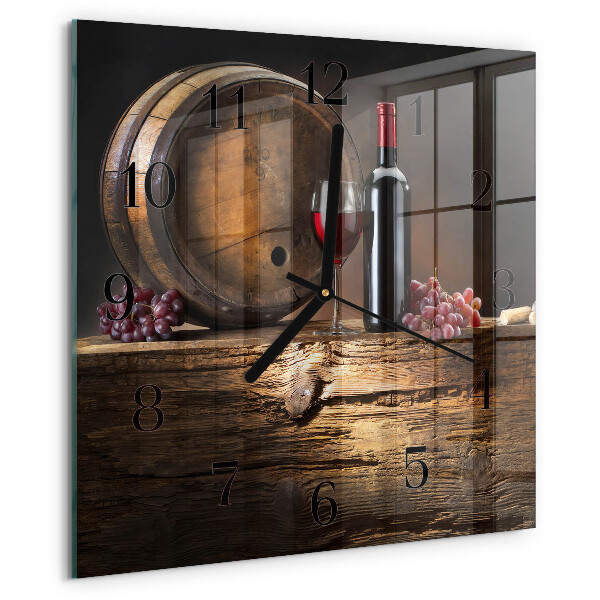 Wanduhr aus glas Trauben für Wein