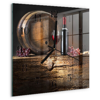 Wanduhr aus glas Trauben für Wein