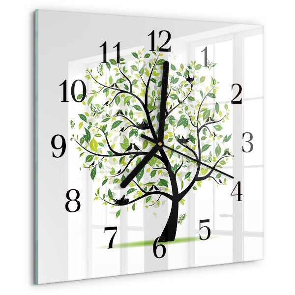 Wanduhr aus glas Baum