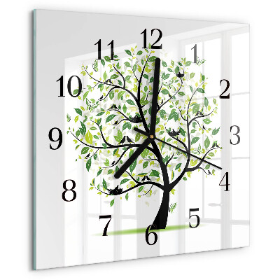 Wanduhr aus glas Baum