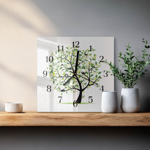 Wanduhr aus glas Baum