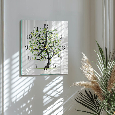 Wanduhr aus glas Baum