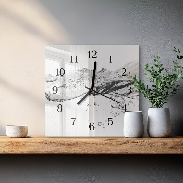 Wanduhr aus glas Wasser