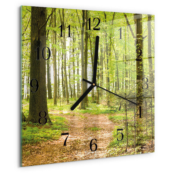 Wanduhr aus glas Wald