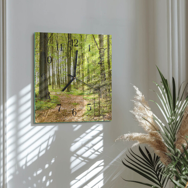 Wanduhr aus glas Wald